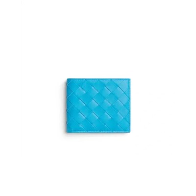 BOTTEGA VENETA INTRICIATO LEATHER BI-FOLD WALLET POOL BLUE 605722 (11*9.5*1cm) BOTTEGA VENETA INTRICIATO LEATHER BI-FOLD WALLET POOL BLUE 605722 (11*9.5*1cm)